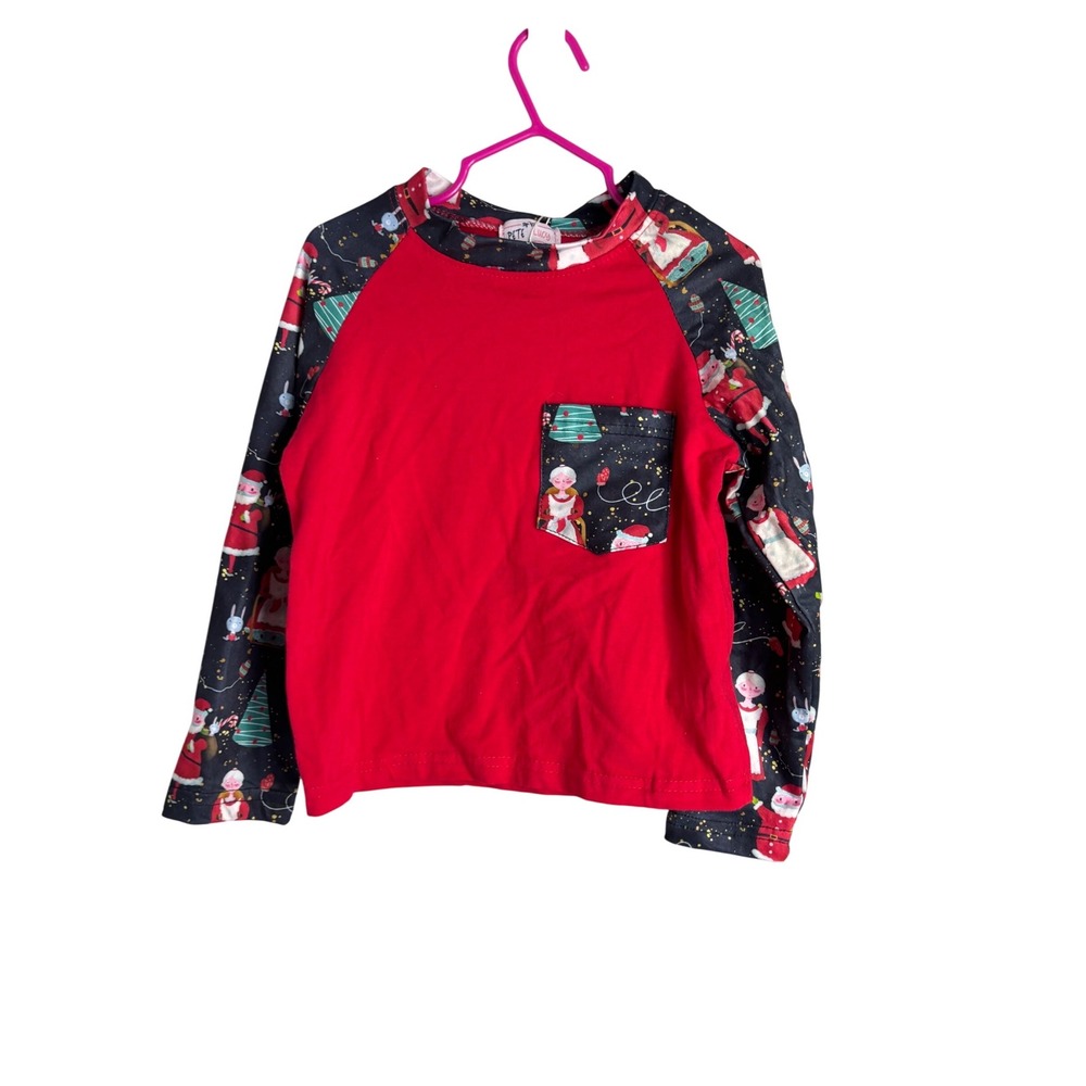 Pete + Lucy Claus Family Shirt Kids Red Christmas Mrs‎ Claus Raglan Long Sleeve